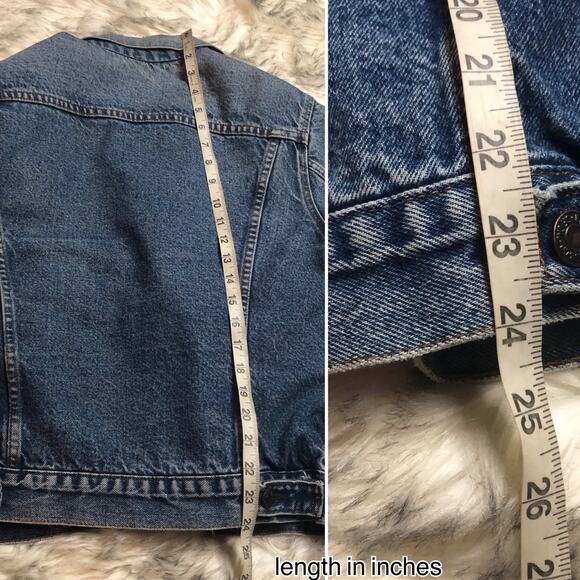 Vintage 80s Levi's Mens Blue Denim Jean Trucker Jacket 70506 Made In The USA - Picture 16 of 16